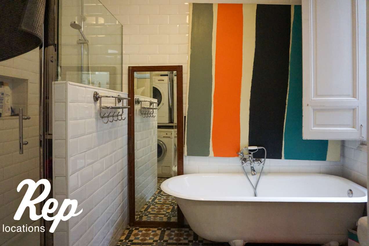 Bathroom with clawfoot bathtub